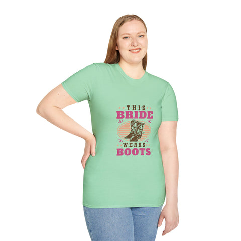 This Bride Wears Boots Unisex Softstyle T-Shirt