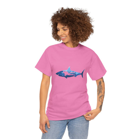 Scuba Diver & Shark Unisex Heavy Cotton Tee