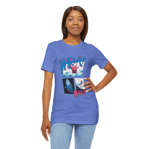 Funny Shark Attack Unisex Jersey Short Sleeve Tee