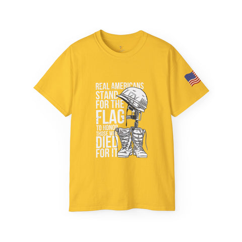 Real Americans Stand For The Flag, Unisex Ultra Cotton Tee