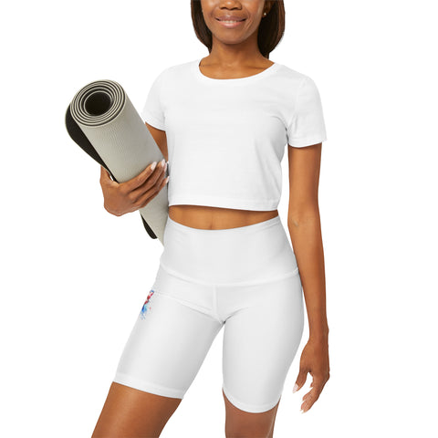 High Waisted Yoga Shorts (AOP)