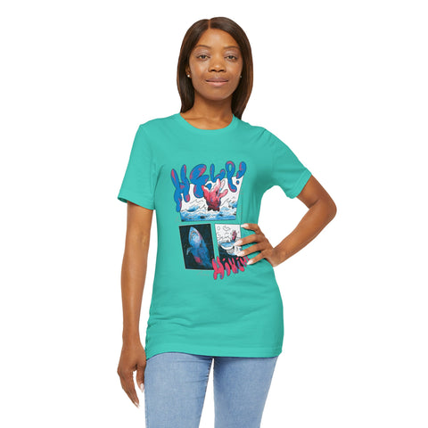 Funny Shark Attack Unisex Jersey Short Sleeve Tee