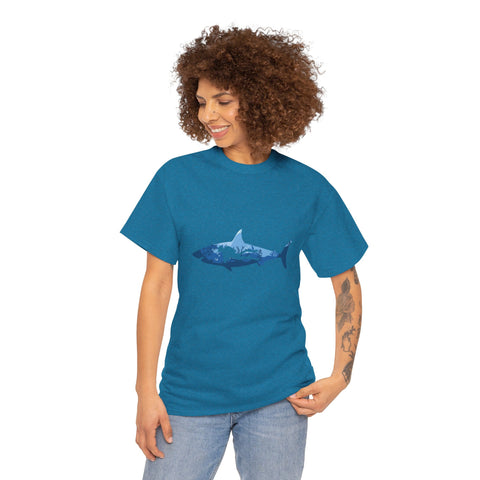 Scuba Diver & Shark Unisex Heavy Cotton Tee