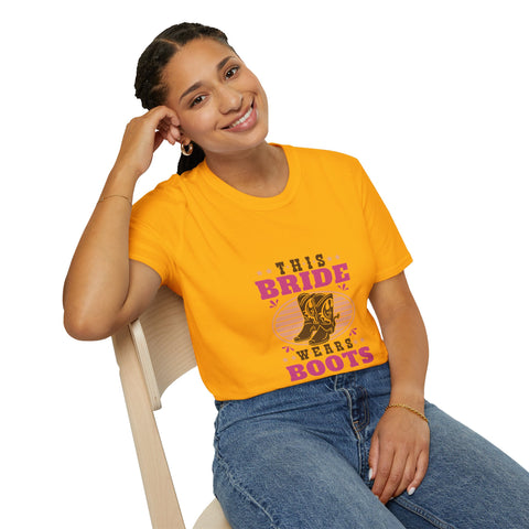 This Bride Wears Boots Unisex Softstyle T-Shirt