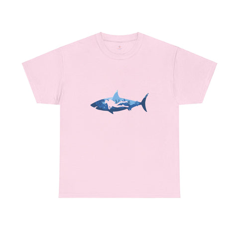 Scuba Diver & Shark Unisex Heavy Cotton Tee
