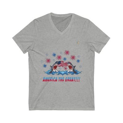 Unisex Jersey Short Sleeve V-Neck Tee