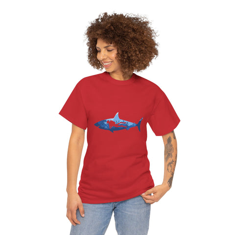Scuba Diver & Shark Unisex Heavy Cotton Tee